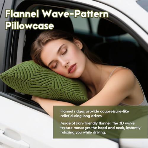 Flannel Pillow Covers Decorative Square Cushion Covers Modern Ripple Pattern Soft Sofa Pillowcases for Living Room - color: Green02