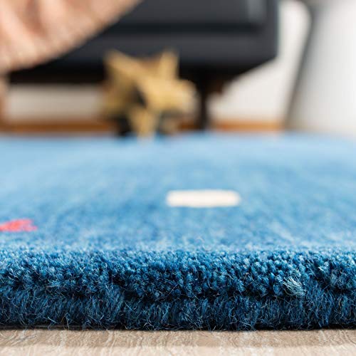 SAFAVIEH Himalaya Collection Runner Rug - 2'3" x 8', Blue, Handmade Boho Tribal Wool, Ideal for High Traffic Areas in Living Room, Bedroom (HIM563M) - color: Blue, size: 2'3" x 8' (Runner)