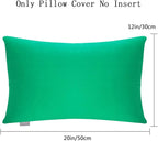 4-Pack 100% Cotton Lumbar Comfortable Solid Decorative Throw Pillow Case,Thmyo Rectangle Cushion Cover Pillowcase Sublimation Blank Pillow Covers DIY Throw Pillowcase(12x20inch/30x50cm, Bright Green)