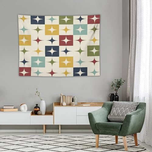 Modern Tapestry, Retro Mid Century Boho Geometry Abstract Bohemia Tapestries Home Decor for Living Room Bedroom Decoration 40in Wx30in H (102×76cm) - color: Bohemian Tapestry-30, size: 40in"Wx30in"H (102×76cm)