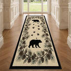Bear Runner Rug 2.6x7, Bear Paw Print Runner Rug, Farmhouse Rustic Lodge Rugs Non-Shedding & Easy Care, for Dining Room Kitchen Office - color: Bear, size: 2.6' x 7'(Runner)