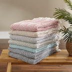 DII Herringbone Striped Collection Cotton Throw Blanket, 50x60, Aqua - color: Aqua, size: 50x60"