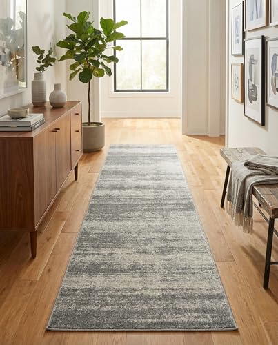 Rugs.com Angelica Collection Rug – 10 Ft Runner Gray Medium Rug Perfect for Hallways, Entryways - color: Grey, size: 2'7" x 10' (Runner)