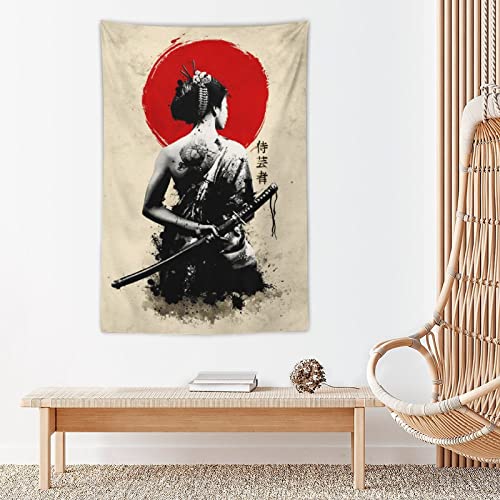 JOKIMAL Japanese Woman Geisha Samurai Tapestry Poster Wall Wall Art WallDecor Apartment Home Dorm Wall Decorations for Living Room BedroomTapestries 40"x60" - color: Geisha 1