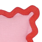 Tov Furniture Scalloped Edge Rust and Pink Linen Throw Pillow - color: Rust, Pink