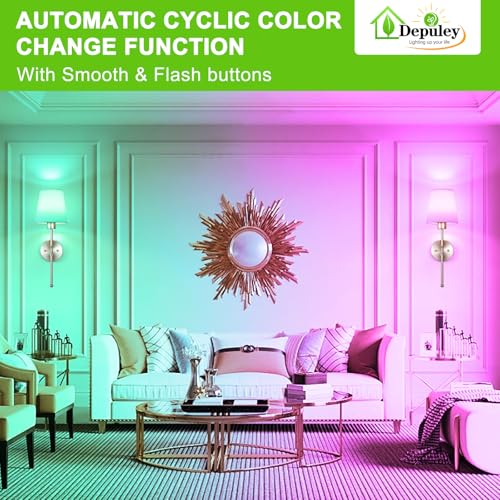 Depuley Battery Operated Wall Sconce: Set of 2 Wireless Wall Lights with Remote for Bedroom - Rechargeable 15 Colors 19.9" Wall Lamp for Living Room Hallway Decor - color: Brushed Nickel, size: 19.9 Inch Set of 2