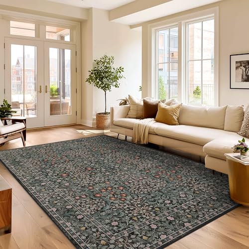 9x12 Rugs for Living Room Washable Green Area Rug - color: Green, size: 9' x 12' (Oblong)