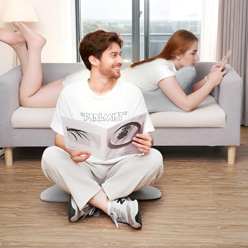 Reading Pillow for Bed, Leaning, Lying and Prone, Ergonomic Memory Foam Bed Wedge Pillow for Headboard, Floor Cushions, Chin & Back Support Pillows on Bedrest Couch Floor- Grey