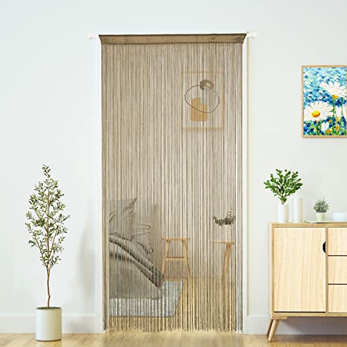 YaoYue Doorway String Curtain Door Curtains,Boho Hippie Hanging Fringe Room Divider for Patio Bedroom Closet Kitchen Laundry,Room Window Wall Door Decor(39×79in/100×200cm,Ecru) - color: Ecru, size: 39"W x 79"L (Pack of 1)