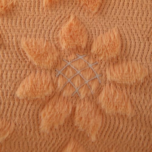DFXSZ Spring Summer Pillow Covers 16x16 inch Set of 2 Farmhouse Decor White Flower Heart Sunflower Orange Soft Plush Faux Fur Jacquard Throw Pillows for Sofa Holiday Spring Home Decor PTK024H16 - color: Orange, size: 16" x 16" (Pack of 2)