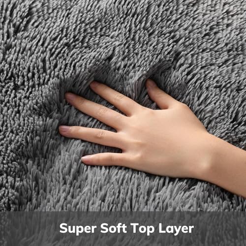 Ophanie Small Rug Upgrade Non Slip Throw Bedside Area Rugs, Fluffy Soft Grey Mini Bedroom Carpet, Affordable Door Entryway Indoor Inside Front Entrance Dog 2x3 Mat, Home Decor Aesthetic, Nursery - color: 1- Grey, size: 2' x 3' (Rectangular)