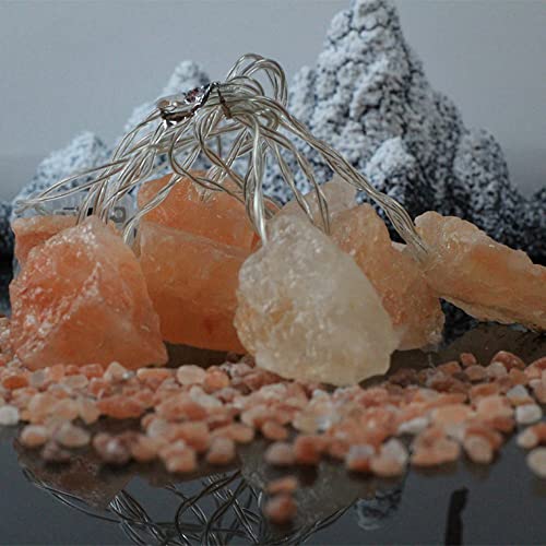 Fantasee Himalayan Salt String Light, Natural Hand Carved Salt Crystal Light Release Negative Ions for Bedroom, Living Room, Office, Home Deco, Yoga, Night Light, Gift (6.6ft 10led) - size: 6.6ft 10led