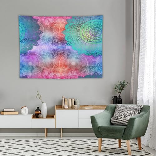 HZOHNAGO Mandala Tapestry Abstract Colored Geometry Pattern Printed Wall Tapestry Watercolor Abstract Wall Hanging for Bedroom Living Room Dorm 40" W x 30" H - color: Style-6, size: 40"L x 30"W