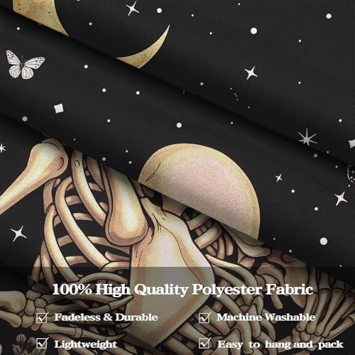 Lifeel Skeleton Lovers Tapestry, The Kissing Lovers Boho Aesthetic Skull Gothic Tapestry for Bedroom Living Room, 36x48 inches - color: Black1, size: 48"L x 36"W