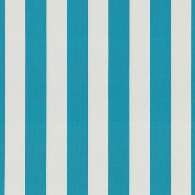 Pillow Perfect Stripe Indoor/Outdoor Accent Throw Pillow, Plush Fill, Weather, and Fade Resistant, Large Throw - 18.5" x 18.5", Blue/White Cabana Stripe, 2 Count