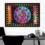 ANJANIYA Sun Moon Star Zodiac Goodluck Tarot Card Bohemian Room Dorm Decor Hippie Indian Boho Tapestry Psychedelic Mandala Wall Hanging Art Cotton Tapestries (Multi, 30"X40")