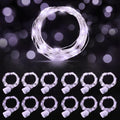 AIKEI 12 Pack Led Fairy Lights Battery Operated String Lights Waterproof Silver Wire 7 Feet 20 Led Firefly Starry Moon Lights for DIY Wedding Party Bedroom Patio Christmas (12 Pack, White) - color: White, size: 12PCS-STANDARD