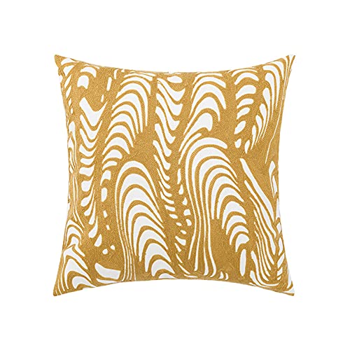 vctops Embroidery Cotton Decorative Throw Pillow Cover Boho Geometric Pattern Cushion Cover for Couch Sofa Bed (Yellow A,18"x18") - color: Yellow a, size: 18" x 18" (Pack of 1)