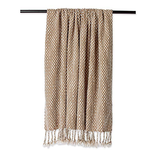 DII Stone & White Textured Acrylic Throw, 50 x 60" - color: Stone/White
