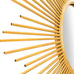SAFAVIEH Home Collection Vila 41-inch Gold Sunburst Round Mirror