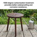 Amdermi 3 Pack Wood Plant Stands Indoor, Mid Century Modern Plant Stool for 6-12 Inch Pots, Tall Small Plant Stand Set for Living Room, Balcony, Office - color: Dark Brown