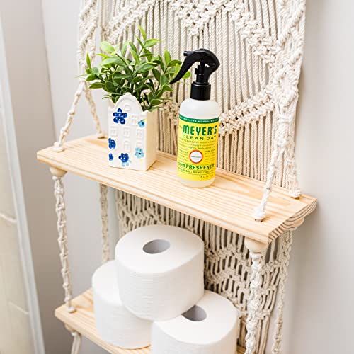 SnugLife 2 Tier Macrame Wall Hanging Shelf with Woven Rope - Boho Pine Wood Shelves for Plants, Bathroom, Kitchen - size: 2 Tier