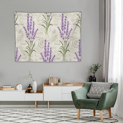 Kurtect Lavender Tapestry,Rustic Vintage Farmhouse Floral Romantic Purple Theme Print Tapestries for Living Room Party Beach Picnic Blankets Tablecloths Wall Decor, 30x40 in - color: Flower-5, size: 40"L x 30"W