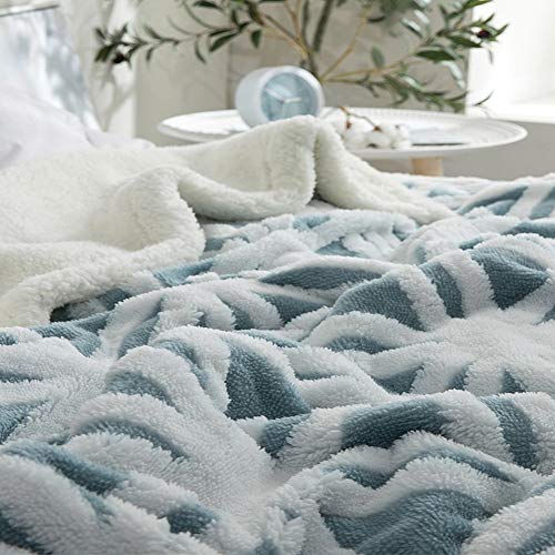 UKELER Ultra Plush Super Soft Lightweight Sherpa Throw Blanket 60''x50'' Cozy Luxury Light Blue Blanket for Bed Couch Warm Fuzzy Blanket - color: C-light Blue, size: 50''x60''