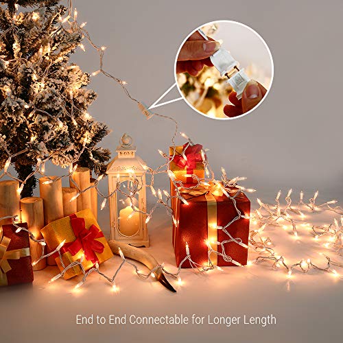 Brizled Christmas Lights, 600 Count 139.2ft Incandescent Mini Lights, Connectable 120V UL Certified for Xmas Wedding Bedroom Porch Decor, White Wire, Warm White - color: Warm White - 4 Pack