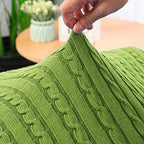 uxcell Cotton Cable Knit Throw Blanket Soft Throw Couch Covers Knitted Blankets for Sofa Bed, Yellow-Green Throw(47" x 70") - color: Yellow-green, size: Throw (47" *78")