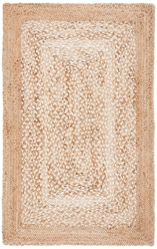 SAFAVIEH Natural Fiber Collection Accent Rug - 3' x 5', Natural & Ivory, Handmade Farmhouse Boho Coastal Rustic Jute, Ideal for High Traffic Areas in Entryway, Living Room, Bedroom (NF885B) - size: 3' x 5' (Rectangular)