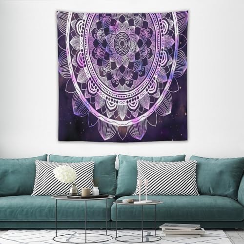 HZOHNAGO Mandala Tapestry Abstract Ancient Geometric Star Field Colorful Galaxy Pattern Printed Wall Tapestry Watercolor Abstract Wall Hanging for Bedroom Living Room Dorm 60" W x 60" H - color: Mandala-1, size: 60"L x 60"W