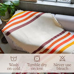 Canyon Glow Striped Afghan Throw Blanket | Thick & Cozy | Cotton USA Made (73x48) - color: Canyon Glow