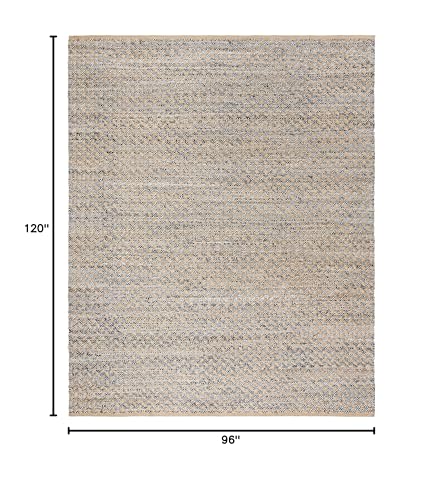 SAFAVIEH Area Rug 8x10 - Cape Cod Collection - Large - Blue & Natural, Handmade Braided Jute, Boho Design, Ideal for Living Room, Bedroom, Office, Dining Space (CAP305M) - color: Blue/Natural, size: 8' x 10' (Rectangular)