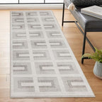 ReaLife Rugs Machine Washable Area Rug Runner - Living Room Bedroom Bathroom Kitchen Entryway Office - Non-Slip Baking Low Pile Stain Resistant Premium - Modern Geometric - Remi - Beige 2'6" x 6' - color: Remi - Beige, size: 2'6" x 6' (Rectangular)