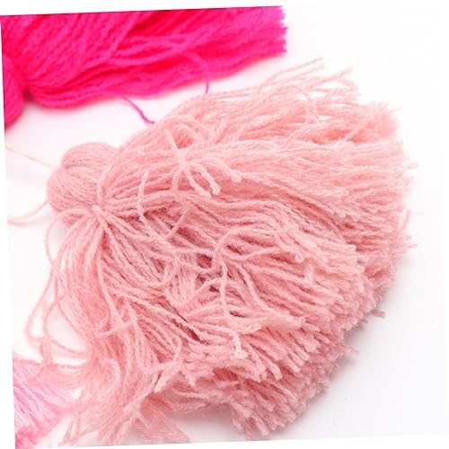 Ciieeo Boho Style Fringed Tapestry Retro Decor Wall Hanging Tassel Adornment Macrame Decor for Living Room - color: Pink