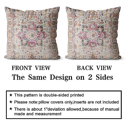 Snycler Boho Throw Pillow Covers 18x18 inch Set of 2 Burnt Yellow Terracotta Rust Colored Throw Pillows Double Sided Boho Home Soft Decor for Bedroom Living Room Couch & Sofa (No Inserts) - color: Boho-12, size: 18" x 18" (Pack of 2)