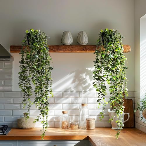 Artificial Hanging Plant 2 Pcs Faux Plant Ivy Vine Faux Eucalyptus Vines Fake Potted Greenery for Wall Living Room Home Shelf Office Bathroom Outdoor Indoor Decor (Type 7) - color: Type 7