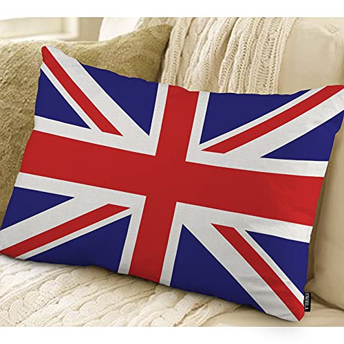 EKOBLA British Flag Home Decorative Throw Pillow Covers Colors England Blue Red White Patriotic Farmhouse Rectangle Cushion Cover Pillowcases Cotton Linen Cushion Cover 12x20 Inches - color: Multi-bs12, size: 20" x 12" (Pack of 1)