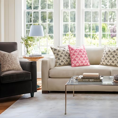 MIULEE Pack of 2 Decorative Outdoor Waterproof Throw Pillow Covers Flower Print Chic Boho Accent Pillow Covers for Square Garden Patio Cushion 16x16 Inch, Coffe-Brown - color: Coffe-brown, size: 16" x 16" (Pack of 2)