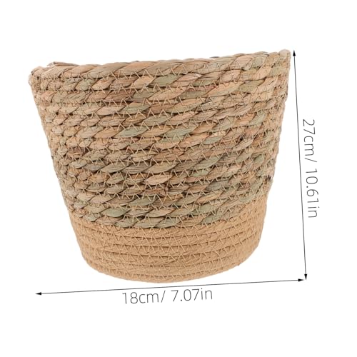 Totority Large Woven Straw Flower Basket Rustic Decorative Planter for Indoor Plants Living Office Home Decor Natural Weaving Basket for Flower Pots and Succulent Arrangement