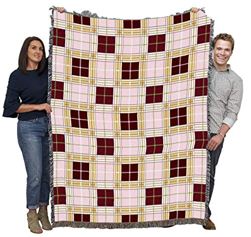 Pure Country Weavers Innocent Plaid Blanket - Gift Tapestry Throw Woven from Cotton - Made in the USA (72x54) - color: Innocent