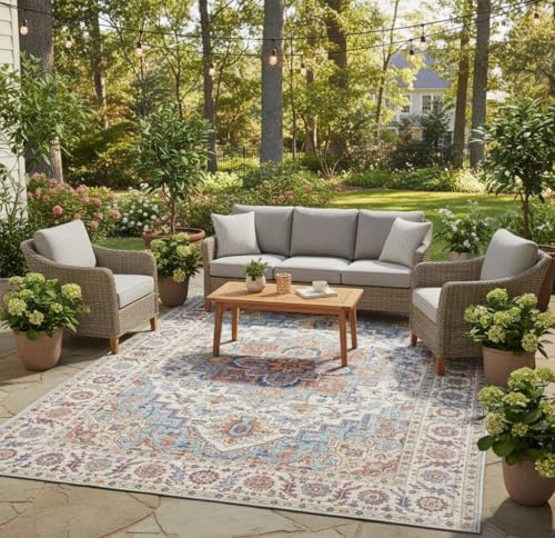 Traditional Floral Distressed Texture Vintage Rug for Living Room Diningroom Bedroom Playroom Nursery Room 2x6 Blue Brown Carpet Boho Washable Kitchen Hallway Office Thin Area Rugs - color: F, size: 2x6ft