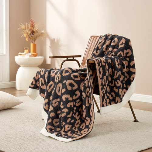 Snuggle Sac Black Leopard Throw Blanket for Couch - Ultra Soft Warm Reversible Plush Cheetah Blanket for Sofa & Bed, Black Leopard, 50x60 inches - color: Leopard Black, size: Throw(50"x60")
