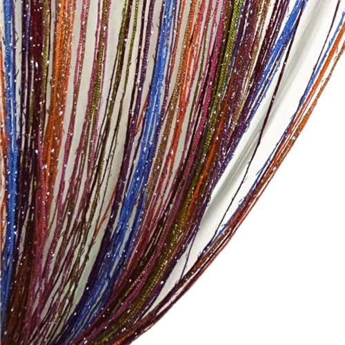 ave split Decorative Door String Curtain Wall Panel Fringe Window Room Divider Blind Divider Tassel Screen Home 100cm*200cm (Old Colorfull) - color: Old Colorfull