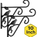 AMAGABELI GARDEN & HOME 2 Pack Hanging Plant Hanger Outdoor 10 inch Metal Hanging Brackets Fence Wall Hooks for Flower Baskets Bird Feeders Lanterns Wind Chimes Rust-Resistant Black - size: 10 Inch, style: 2-Pack Bird 1 Hook