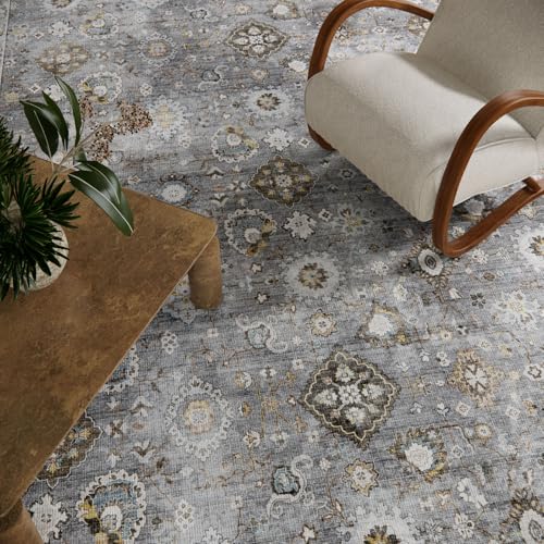 Machine Washable Small Rugs for Entryway: Door Mat Indoor Entrance 2x3 Boho Throw Rug Stain Resistant Non-Slip Low Pile Soft Carpets for Kitchen Front Door Indoor Entrance Entry Bedroom Nursery - color: Grey, size: 2' x 3' (Rectangular)