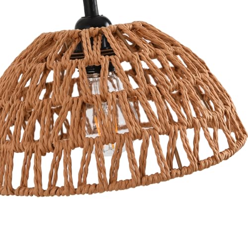 Plug in Wall Sconce,Farmhouse Wicker Wall Lamp Plug in,Hand Woven Rattan Wall Light Farmhouse Rustic Boho Sconces Wall Lighting for Living Room Bedroom - color: 9.8IN Rattan Lampshade, size: 1 PACK