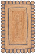 SAFAVIEH Area Rug 6x9 - Natural Fiber Collection - Natural & Blue, Handmade Jute, Ideal for Living Room, Bedroom, Dining Space (NFB125M) - color: Natural/Blue, size: 6' x 9' (Rectangular)