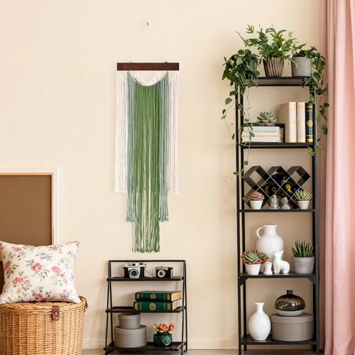 iHUFeather Macrame Wall Hanging Boho Wall Tapestry, Handmade Woven Wall Art for Living Room Bedroom Bohemian Home Decor 47.2" L x 15.7" W (Green) - color: Green, size: 47.2"L x 15.7"W